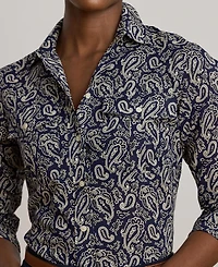 Lauren Ralph Women's Classic-Fit Paisley Cotton Voile Shirt