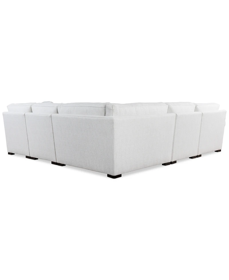 Radley Roll Arm 146" 6-Pc. Fabric Chaise Sectional with Wedge, Exclusively at Macy's