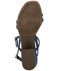 Anne Klein Women's Mackenzie Strappy Buckle Block Heel Dress Sandals