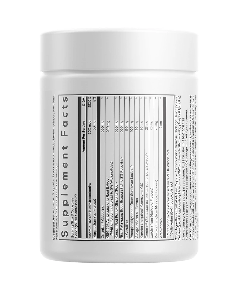 Codeage Cognitive Brainpower Platinum Supplement