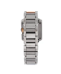 Pre-Owned Cartier Tank Anglaise Quartz Watch in Stainless Steel and Rose Gold with Diamond Markers 23mm