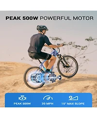 Everyfun 350W Electric Bike 26" Electric Mountain Bike for Adults, 36V Built-in Hidden Removable Battery with Shimano 7 Speed City Commuter Bike