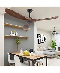 60 inch lampless ceiling fan, for indoor and outdoor, with remote control, reversible Dc motor, wood noiseless