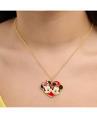 Disney Fashion Minnie Mouse Necklace & Earring Set-imitation Yg Plt
