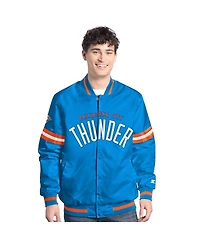 Starter Men's Blue/Orange Oklahoma City Thunder Scout Full Snap Varsity Jacket