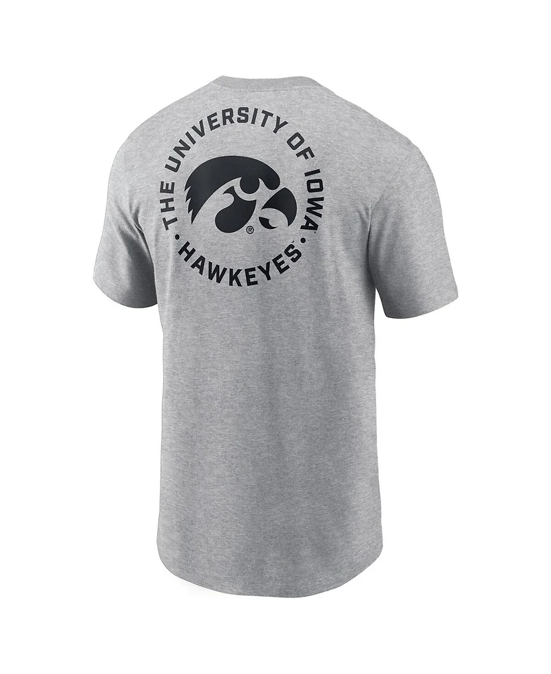 Nike Men's Heather Gray Iowa Hawkeyes Campus 2-Hit T-Shirt