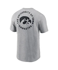 Nike Men's Heather Gray Iowa Hawkeyes Campus 2-Hit T-Shirt