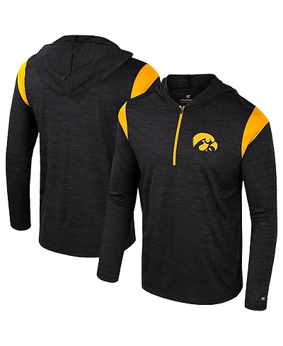 Colosseum Men's Black Iowa Hawkeyes Dozer Half-Zip Wind shirt