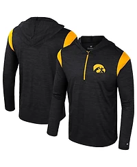 Colosseum Men's Black Iowa Hawkeyes Dozer Half-Zip Wind shirt