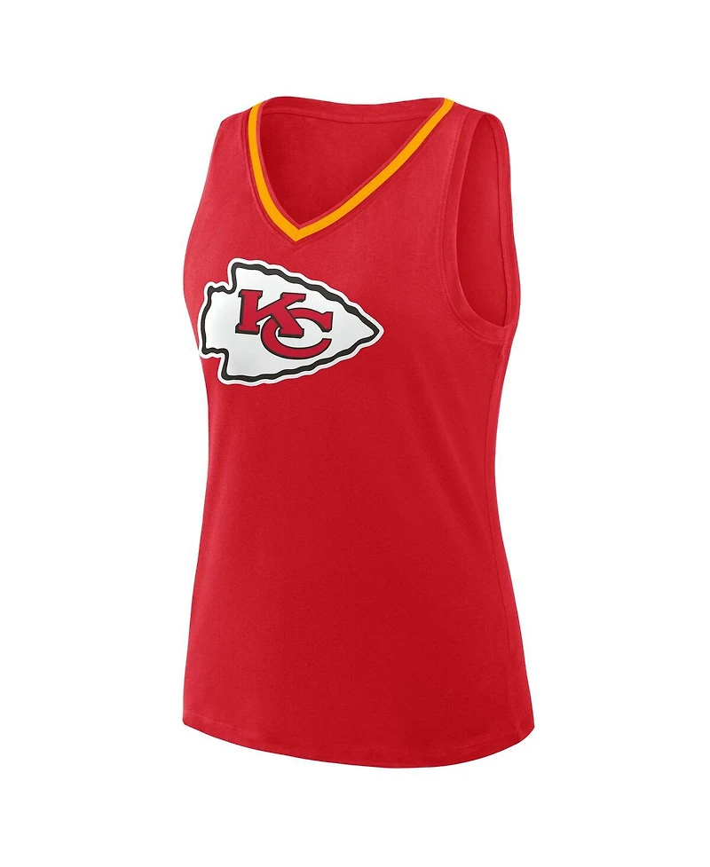 Logo Athletic Women's Red Kansas City Chiefs Stellar Win V-Neck Tank Top