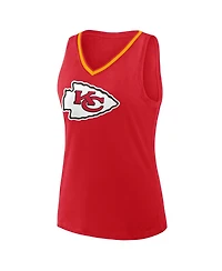 Logo Athletic Women's Red Kansas City Chiefs Stellar Win V-Neck Tank Top
