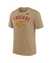 Nike Men's Heather Light Brown Usc Trojans Legacy Arch Tri-Blend T-Shirt