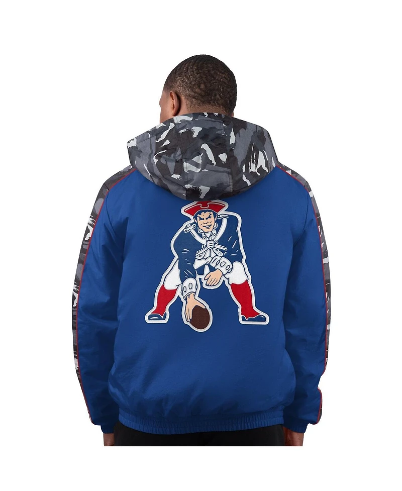 Starter Men's Navy New England Patriots Thursday Night Gridiron Full-Zip Hoodie Jacket