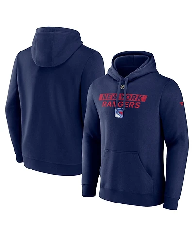 Fanatics Men's Navy New York Rangers Authentic Pro Core Primary Fleece Pullover Hoodie