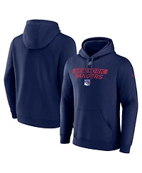 Fanatics Men's Navy New York Rangers Authentic Pro Core Primary Fleece Pullover Hoodie