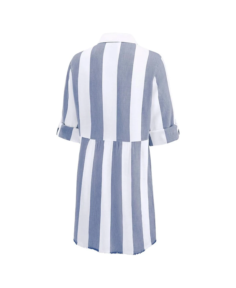 Tommy Bahama Women's Navy/White Dallas Cowboys Rugby Beach Stripe Button-Up Tunic Top