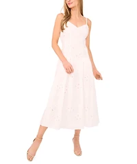 CeCe Women's Maxi A-Line Embroidered Dress