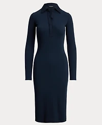 Lauren Ralph Women's Rib-Knit Cotton-Blend Polo Dress