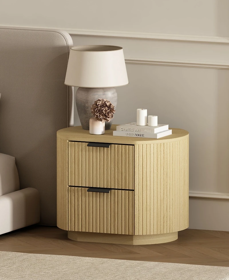 Manhattan Comfort Olivia 26.5" 2-Drawer Nightstand