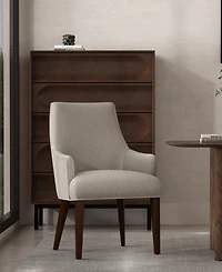 Manhattan Comfort Beever Chenille Upholstered Dining Armchair