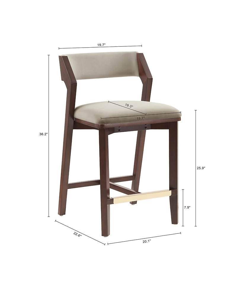 Manhattan Comfort Patricia 36.2" Velvet Upholstered Counter Stool