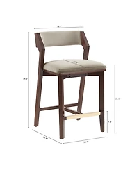 Manhattan Comfort Patricia 36.2" Velvet Upholstered Counter Stool