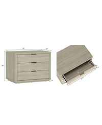 Manhattan Comfort Evelyn 32" 3-Drawer Nightstand