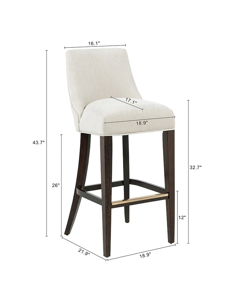 Manhattan Comfort Beever 43.7" Chenille Upholstered Barstool