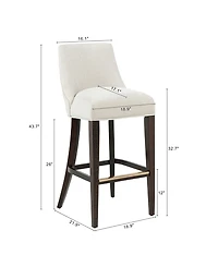 Manhattan Comfort Beever 43.7" Chenille Upholstered Barstool