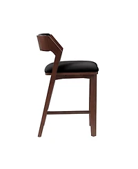 Manhattan Comfort Patricia 36.2" Velvet Upholstered Counter Stool