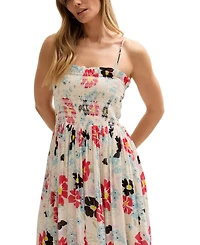 Lily and Lionel London Women's Jessica Detachable Strap Poppy Print Midi Dress