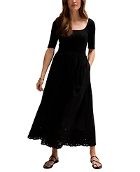 Lily and Lionel London Women's Sydney Short Sleeve Jersey Bodice Embroidered Midi Dress