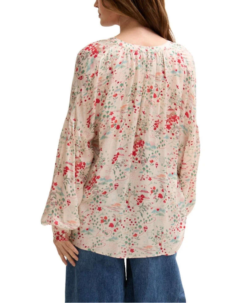 Lily and Lionel London Women's Rosetti Billowy Sleeves Print Blouse