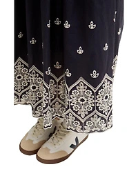 Lily and Lionel London Women's Cora Sleeveless Jersey Bodice Embroidered Midi Dress