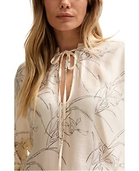 Lily and Lionel London Women's Rosetti Billowy Sleeves Print Blouse