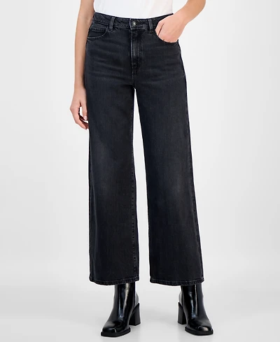 Guess Women's High-Rise Wide-Leg Ankle-Length Jeans