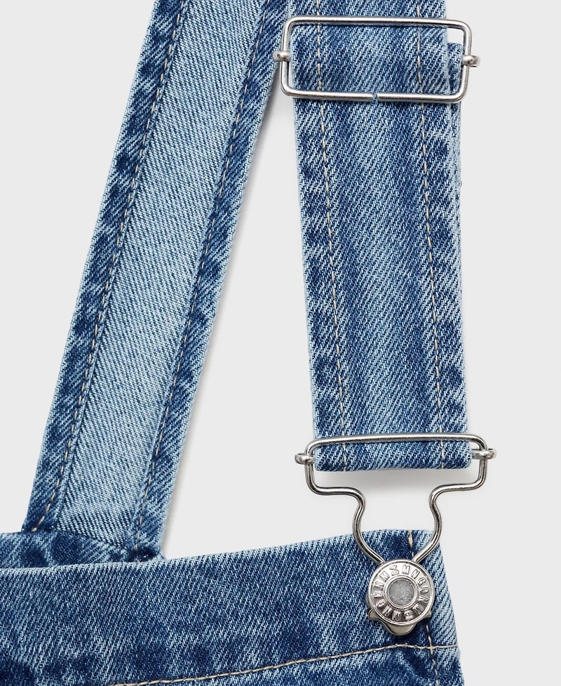 Mango Women's Straight Denim Dungarees