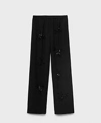 Mango Women's Rhinestone-Embroidered Pants