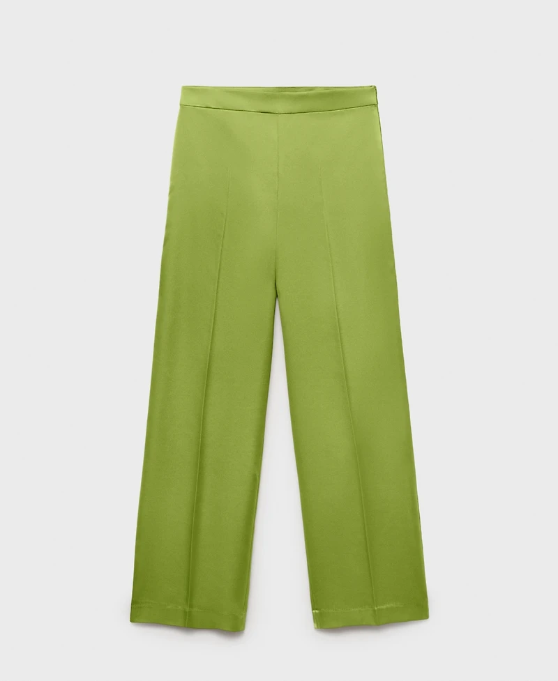 Mango Women's Satin Straight-Fit Pants
