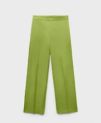 Mango Women's Satin Straight-Fit Pants