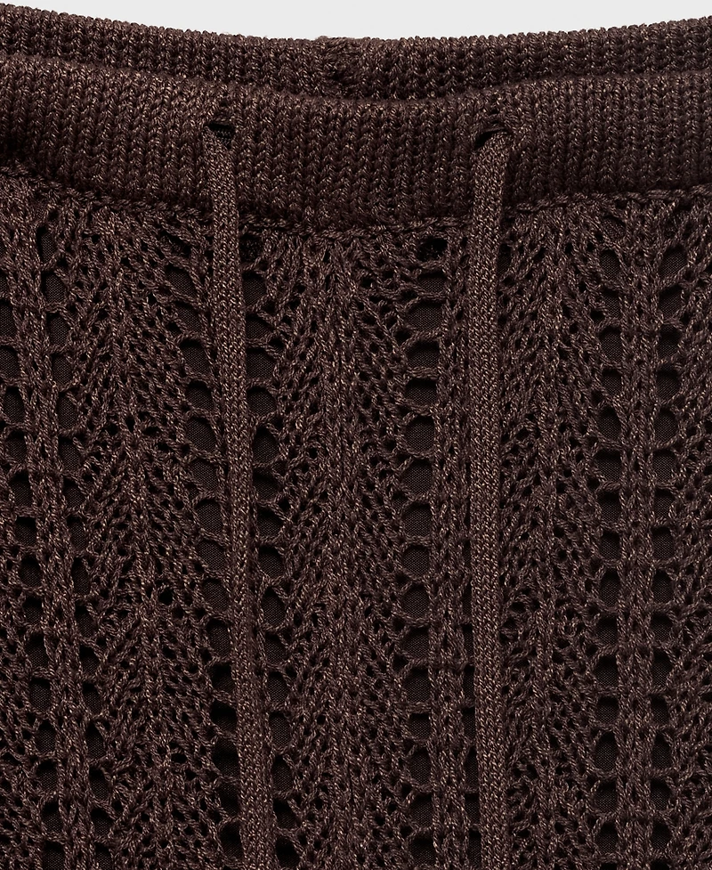 Mango Women's Straight-Fit Openwork Knitted Pants