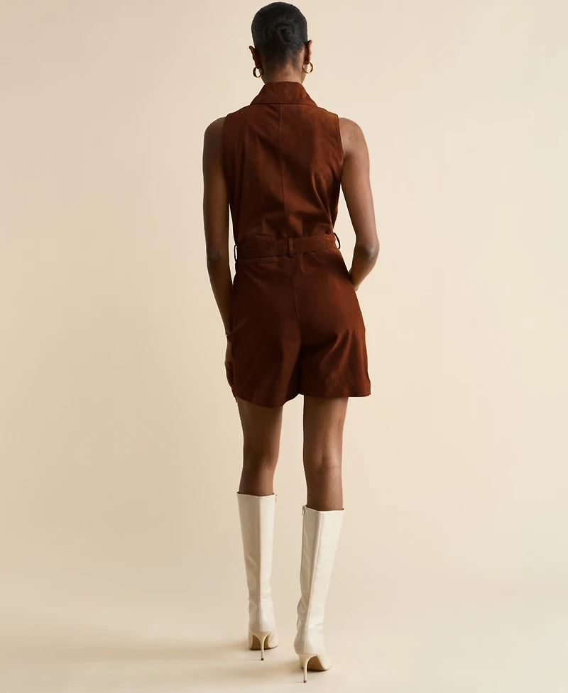 Furniq Uk Women's Suede Romper