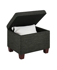 Convenience Concepts 21.75" Faux Linen Madison Storage Ottoman