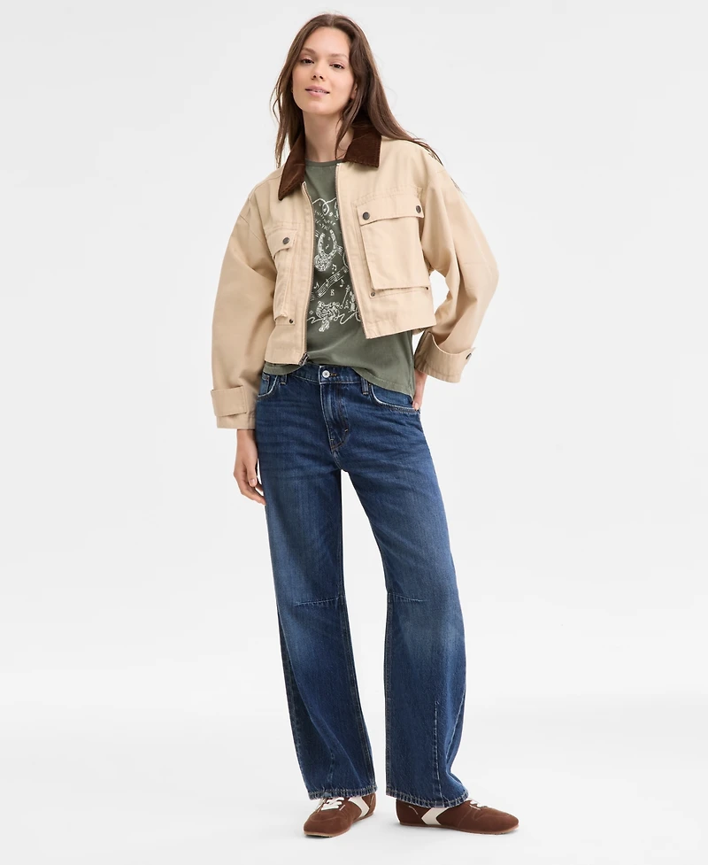 Lucky Brand Women's Mid-Rise Barrel Wide-Leg Jeans