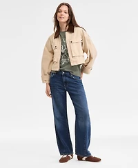 Lucky Brand Women's Mid-Rise Barrel Wide-Leg Jeans