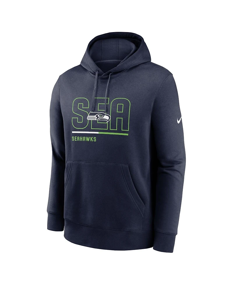 Nike Men's College Navy Seattle Seahawks City Code Club Fleece Pullover Hoodie