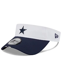 New Era Men's White/Navy Dallas Cowboys 2025 Nfl Training Camp Adjustable Visor Hat