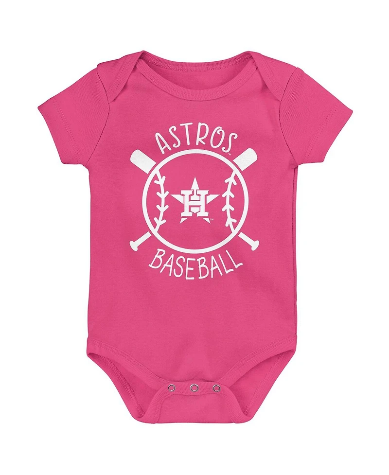 Outerstuff Baby Boys and Girls 3-Piece Houston Astros Slide Home Bodysuit Set