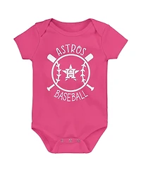 Outerstuff Baby Boys and Girls 3-Piece Houston Astros Slide Home Bodysuit Set