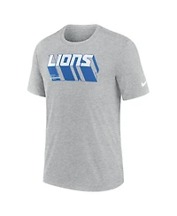 Nike Men's Heather Gray Detroit Lions Long Pass Tri-Blend T-Shirt